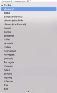 linkedin langues